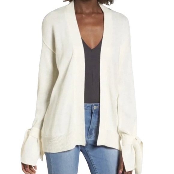 J.O.A. Sweaters - JOA Los Angeles Wool Blend Tie Sleeve Cardigan